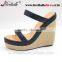 Wholesale black high quality women wedge heel slippers