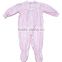 Wholesale Striped Lace Trim Cute Cotton Pajama With Foot For Kids