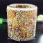 round beautiful cracked glass candle holder