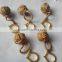 NAUTICAL MONKEYS FIST SAILORS ROPE KNOT KEY RING WITH BRASS SHACKLE 13428