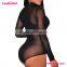 Women Nude Sexy Long Sleeve Translucent Teddy