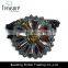Multi color Charming jewellry multi layer chain glass flower alloy bangle bracelet fashion jewelry for women and men