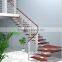 interior L shape straight stairs with wood treads and stainless steel railings