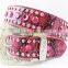 Pink rhinestone belts sale in western stores online