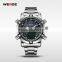 Weide watches stainless steel quartz watches bezel japan movt waterproof dual time complete calendar luxury watch