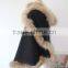 Graceful Natural Raccoon Fur Edge Cashmere Shawl Winter Fur Trim Pushmina Like Poncho Cape