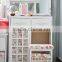 Luxury wood dressing table stool mirror elegant white make-up hair nail drawers