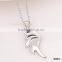 Fashion Valentine's Gift Wings Silver Plated Couple Necklace For Wholesale