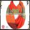 Color mixed women warm stripe knit scarf