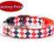 Safety Rhombus Pattern Collar Light Night Up Nylon LED Adjustable Collars S M L XL
