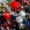 Christmas tree decorations silk thread baubles three colors ,Fabric Ball Christmas Ornaments