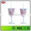 Eco-friendly 12 oz Bling bling band plastic wine cup with straw