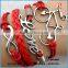 Handmade braided bracelets infinitely love charms leather anchor bracelet