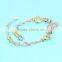 Different Gold Plating Heart Cuban Chain Charm Bracelet In 925 Silver