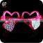 Factory Wholesale Red Heart-Shaped Plastic Led Party Sunglasses