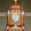 Romanian Architectural Style Embedded Ceramic Table Clock, Ornate Gilt Ceramic Table Standing Clock