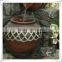 Beautiful Three Pots Rustic Garden Lighted Water Fountain