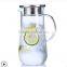 1600ml Clear Glass Water Jug Set With Two Glass Cups