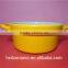 Stocked Korean Style Colorful Yellow High Ceramic Soup Pot
