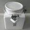 Plain white Ceramic square shape storage jar with handle and spoon