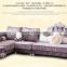 M868 Home Use High Class Living Room Furniture European Classical Wooden Fabric Sofa with Lounge Chaise