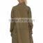 Woman fashion olive green long sleeve casual long winter jacket