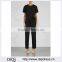 Wholasale Women Apparel Fashion Turn-up Cuffs Black Twill Jumpsuit(DQE0130J)