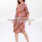 Bright color stripe folding batwing sleeve women dresses