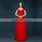 MGOO Cheap Price Wholesale Red Lace Long Prom Dress Ladies Elegant Chiffon Evening Dinner long Dresses Handmade 2040