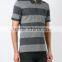 High quality dark grey custom design striped t shirt polo for men