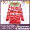 Fashionable design long style red snowflake patterns ladies Christmas sweater