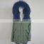 Myfur Customized Navy Lamb Fur Hooded Parka Coats for Adults
