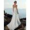 Chiffon lace hand made bridal wedding dress with beautiful flower