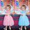 Toddler dress pattern flower natural aqua flutter sleeve girl dress