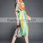 Summer Womens Fashion Casual Long Chiffon Maxi Dresses Lasies Short Sleeve Multi-Color Printed Dress