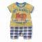 summer cartoon hippo elephant short sleeve pure cotton baby boy romper