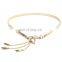 Fashion Thin Belt Fashion Accessories Gold Metal Waist Chain Pendent Diamond Cystal Goldfish studded belts for ladies