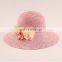 Sunscreen Basin Cap Sunshade Straw Hat Flower Pure Colour Beach Hat