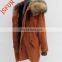 Corduroy Wool Women'S Winter Parka Fur Lined Hooded Jackets