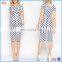 Hot Sale Women Pregnancy Maternity Clothes Jersey Bodycon Dress In Spot Print With Cross Front 2015