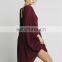 High quality raw hem cotton gauze dress fashion high low tunic dress