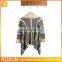Ladies Elegant Geometric Pattern Winter Poncho Sweater
