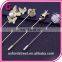 Korean fashion single needle pearl brooch crystal pin lady broochs