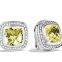 925 Silver Jewelry 11mm Albion Earrings with Lemon Citrine and Diamonds(E-068)