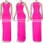 2020 New Arrivals Women Solid Color U-Neck Casual Dresses Ladies Bodycon Long Dresses Women Summer Dresses
