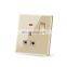 Gray universal glass panel multi-pin socket power socket electrical 1 group 3-pin switch socket panel
