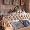 Classic France Design Genuine Leather Bedroom Beds Furniture King Size Leather Wedding Bed