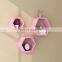 Factory direct home decoration items wooden hexagon wall mounted shelf supplier