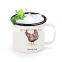 10 oz wholesale small camping white custom sublimation print metal enamel coffee mug