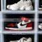 Giant Magnetic Simple Assemble  Custom Shoe Box Transparent Black Platic Shoe Display Box Storage For Men
